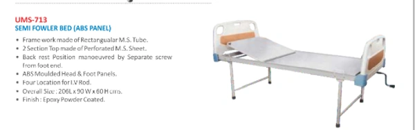 Unisearch Medicare Semi Fowler Bed (ABS Panel)